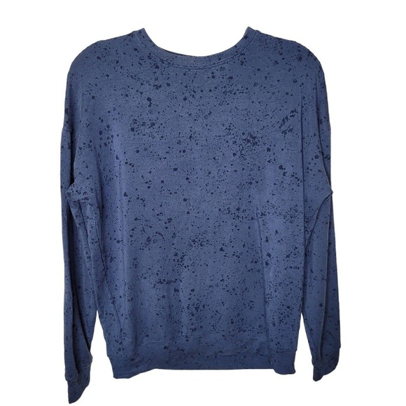 Athleta Studio To Street Splatter Sweatshirt Size XXS blue Lyocell top Lounge - Picture 1 of 8